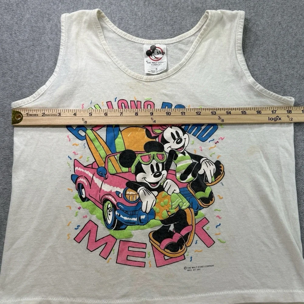Vintage 80s Mickey & Minnie Tank Top‎ S  6th Long Board Meet USA Single Stitch